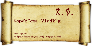 Kopácsy Virág névjegykártya